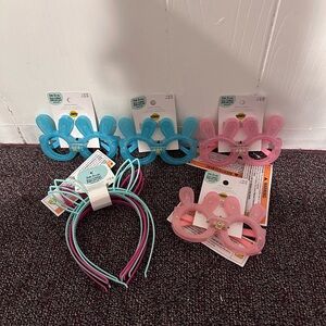 Kids Bunny Ear Glasses and Headband Set - Blue and Pink